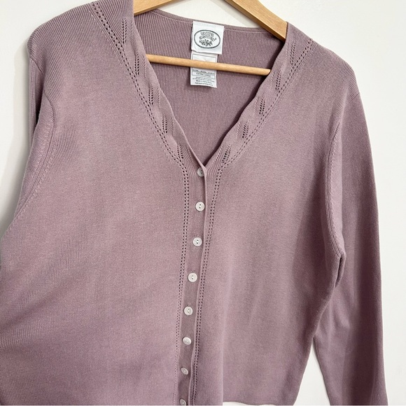 Vintage Laura Ashley Cardigan Size XL Dusty pink/lilac - Picture 7 of 9